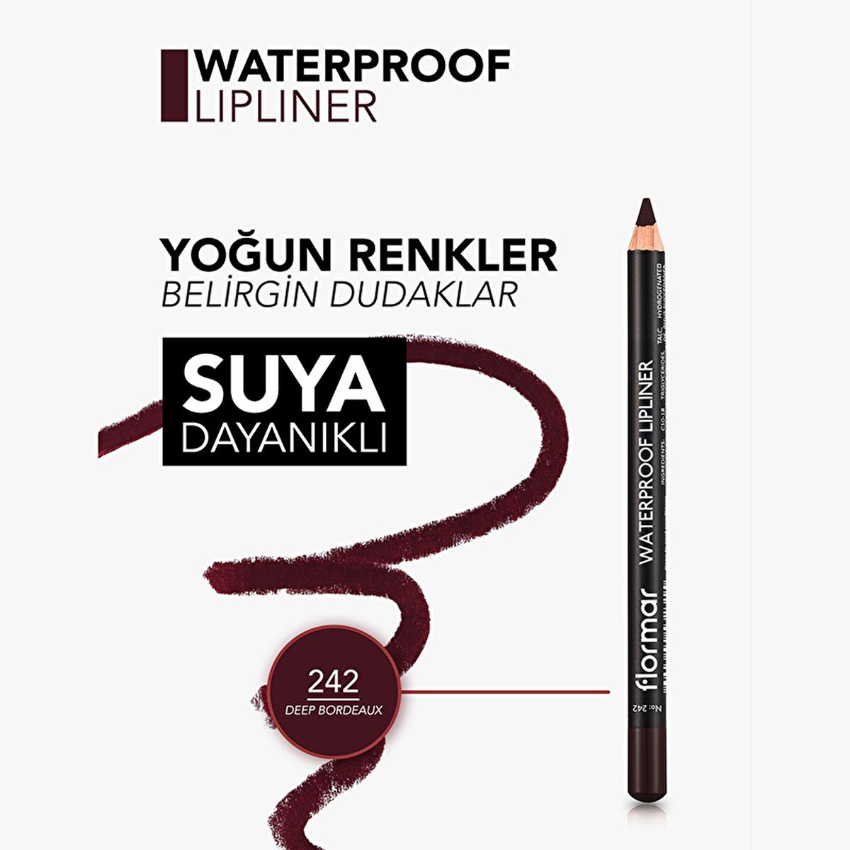 Flormar Mat Lip Liner - Waterproof & Highly Pigmented for Long-Lasting Lip Color - Deep Bordeaux by Beauty Care Bag