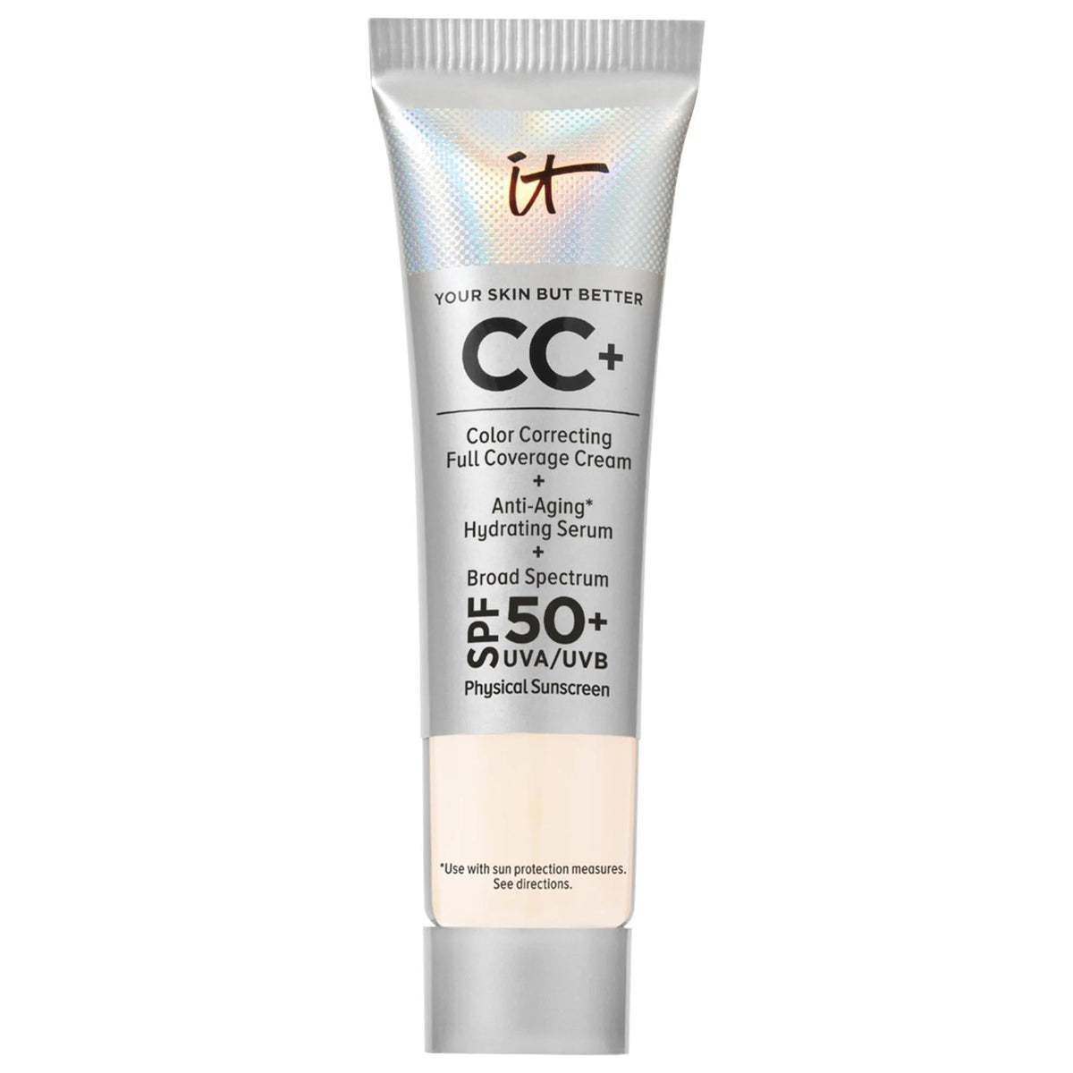 IT Cosmetics Mini CC+ Cream: Full Coverage Color Correcting Foundation with SPF 50+ - Hydrating, Anti-Aging, Conceals Redness & Acne Scars by Beauty Care Bag