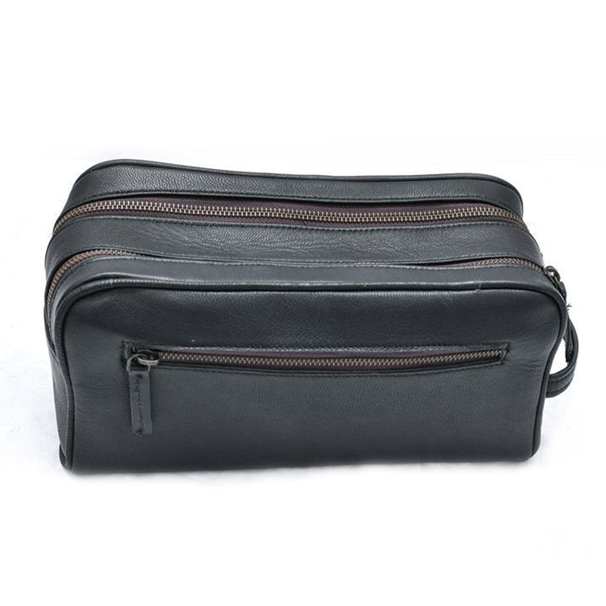 The Twin Section Toiletry- Black by Classy Leather Bags
