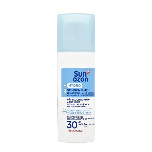 Sunozon Moisturizing Face Cream with SPF 30 - Hyaluronic Acid & Polyglutamic Acid, Vegan, 1.69 fl oz by Beauty Care Bag