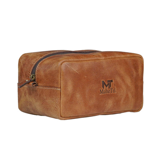 MaheTri Tanned Toiletry by Classy Leather Bags