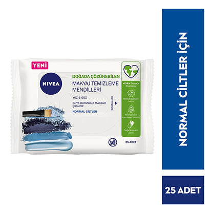 Nivea Makeup Remover Wipes - Gentle, Natural, & Effective - 25 Count by Beauty Care Bag