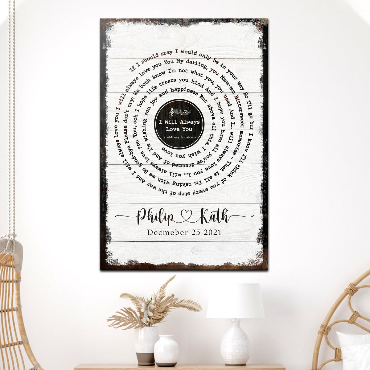 Song Lyrics Sign by Tailored Canvases