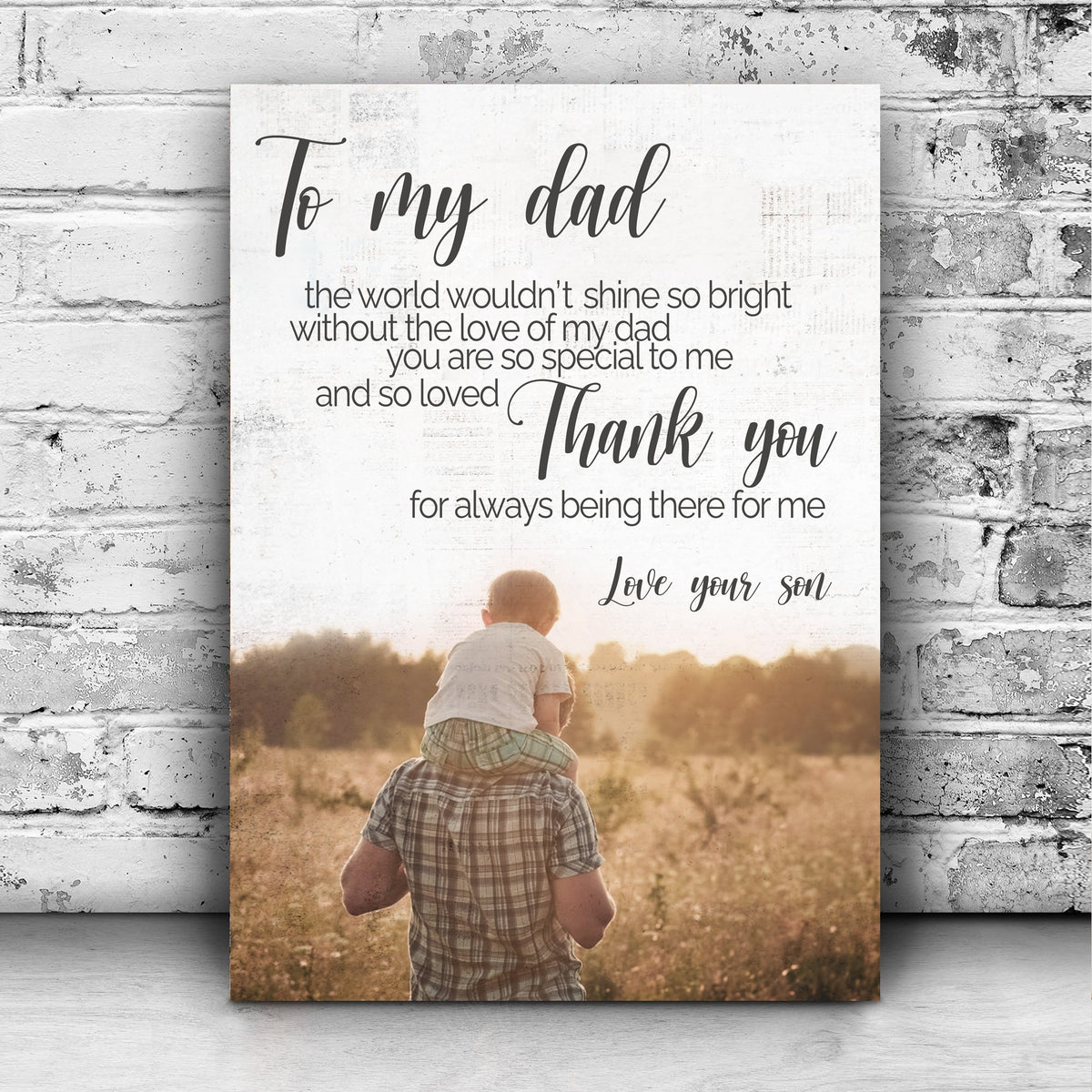 To My Dad Thank You Happy Father's Day Sign by Tailored Canvases