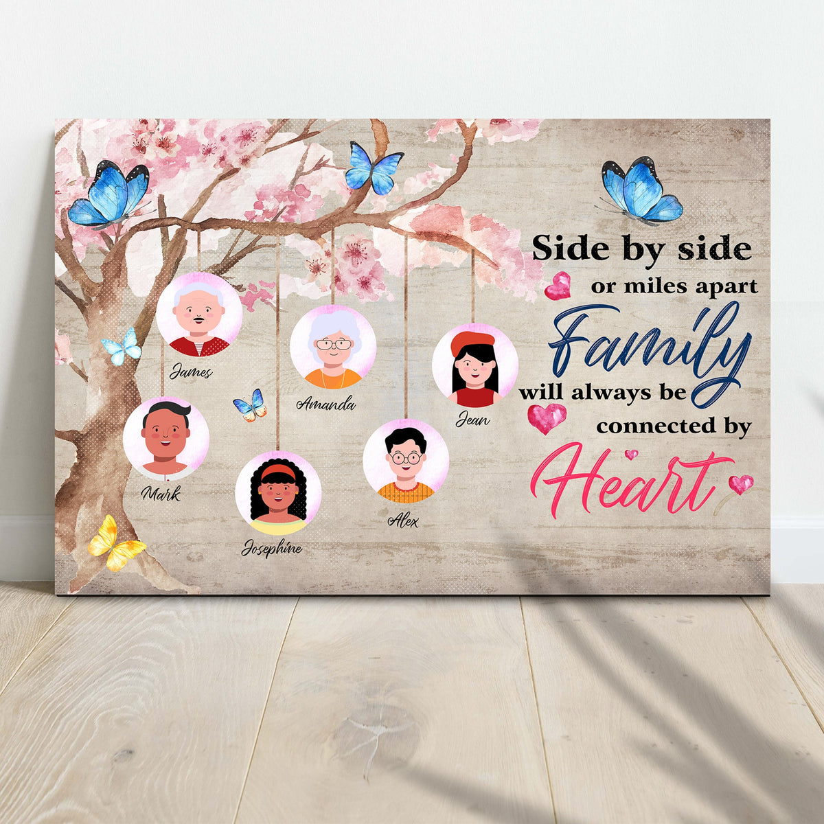 Family Will Always Be Connected By Heart Sign II by Tailored Canvases