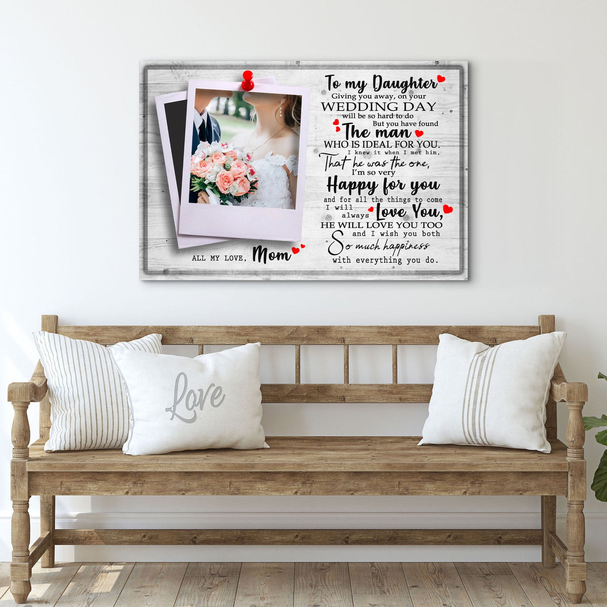 To My Daughter Marriage Message Sign by Tailored Canvases