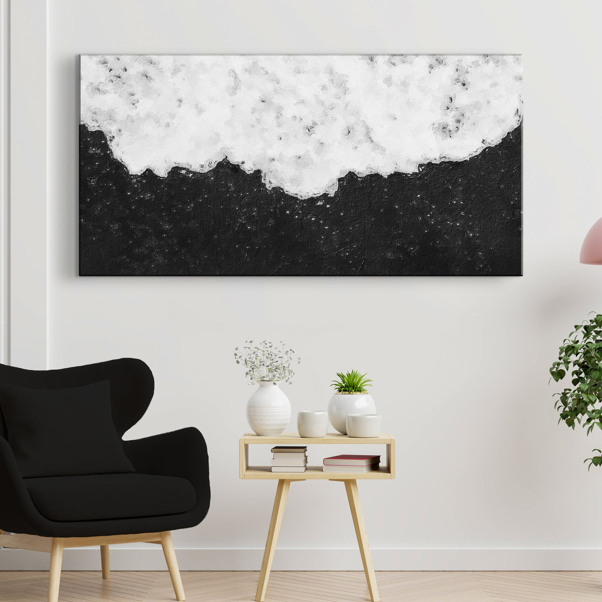Black And White Painting Canvas Wall Art by Tailored Canvases
