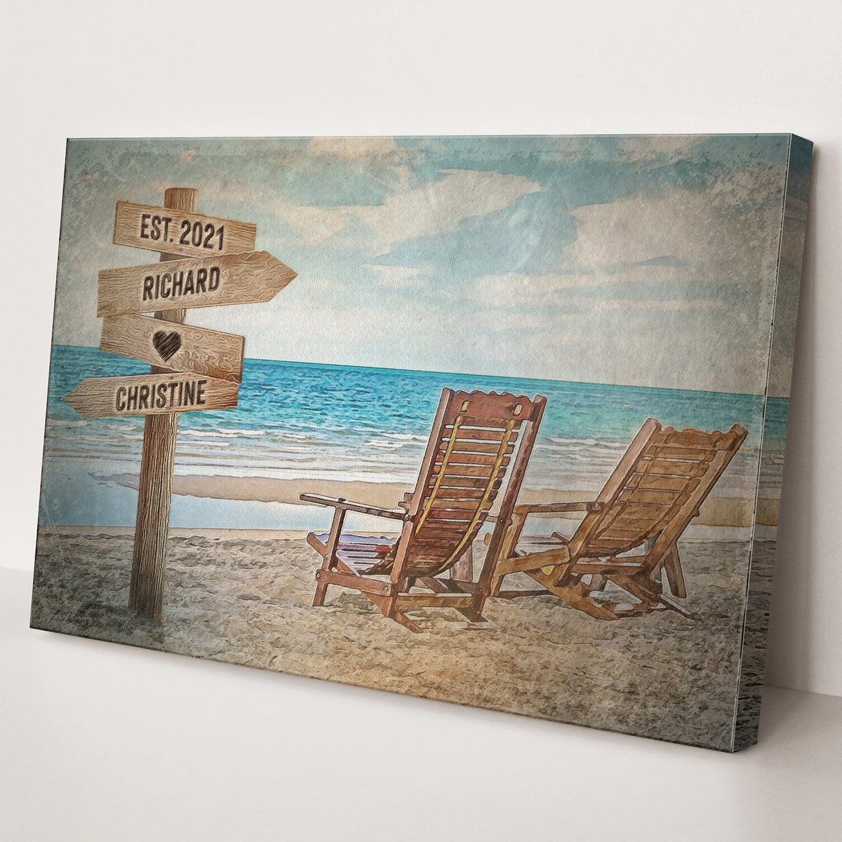 Beach Couple Names Sign by Tailored Canvases