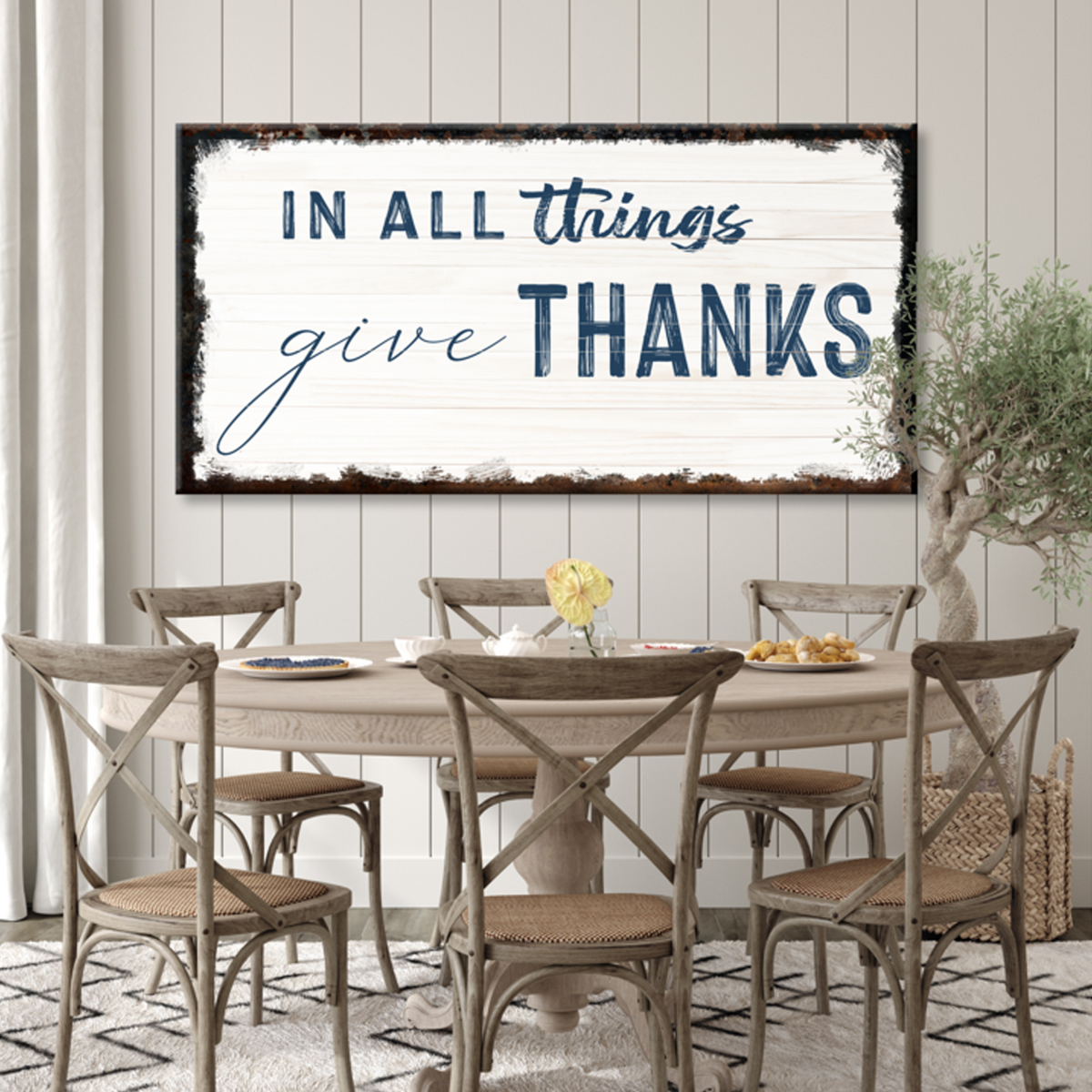In All Things Give Thanks Sign II by Tailored Canvases