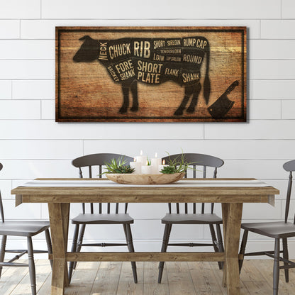 Cow Butcher Kitchen Sign II by Tailored Canvases