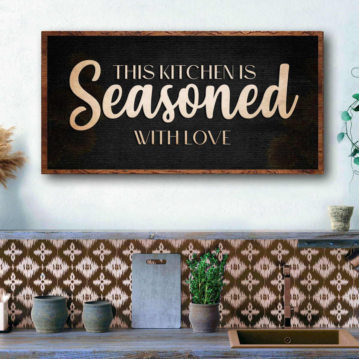 This Kitchen Is Seasoned With Love Sign by Tailored Canvases