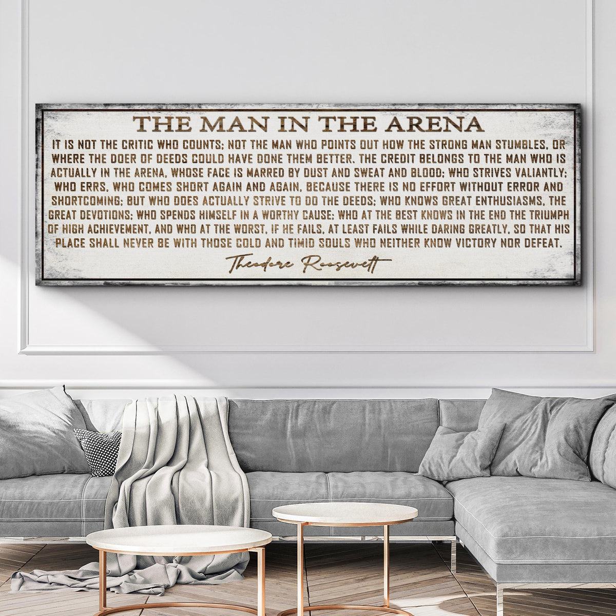 The Man In The Arena Sign VI by Tailored Canvases