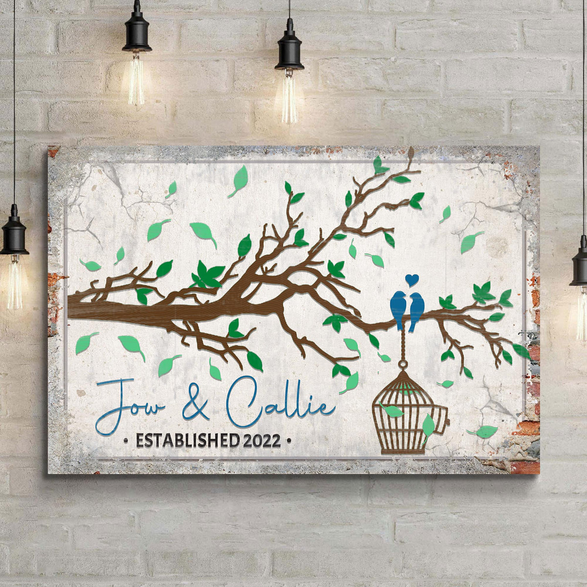 Love Birds Couple Sign by Tailored Canvases