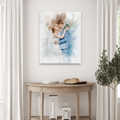 Wedding Watercolor Portrait Sign by Tailored Canvases