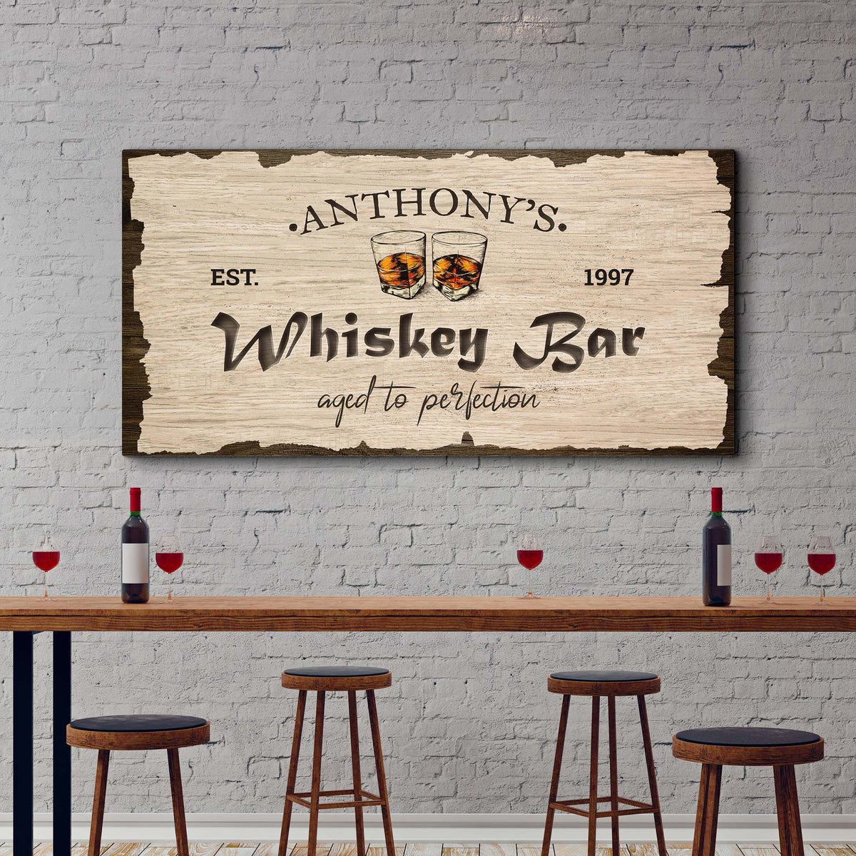 Whiskey Bar Sign II by Tailored Canvases