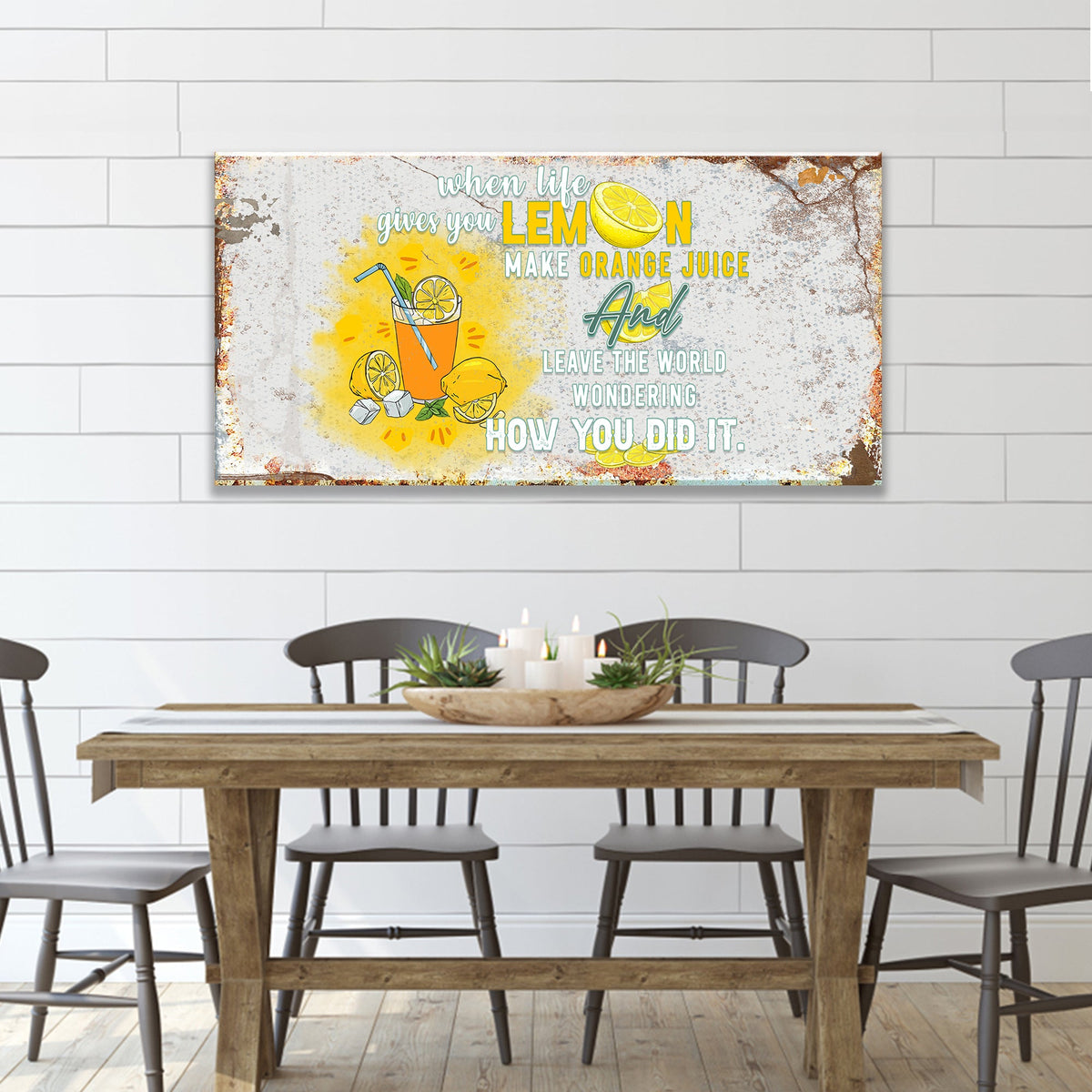 Life And Lemons Sign by Tailored Canvases