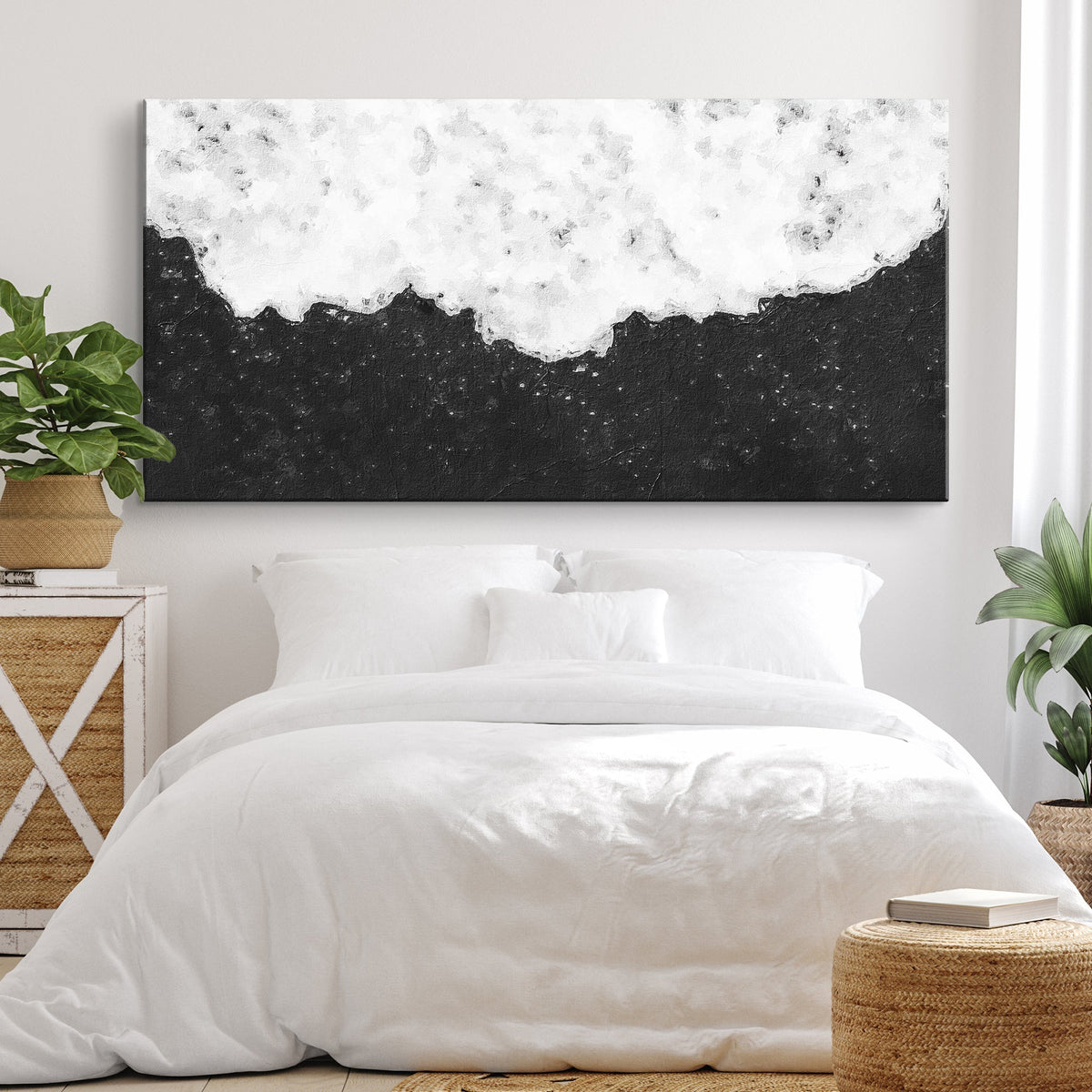 Black And White Painting Canvas Wall Art by Tailored Canvases