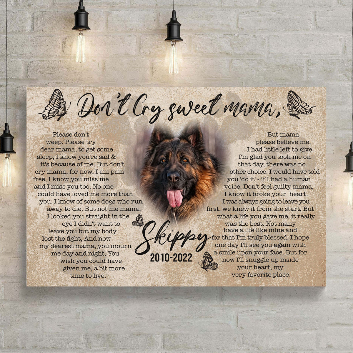 Pet Don't Cry Sweet Mama Sign by Tailored Canvases
