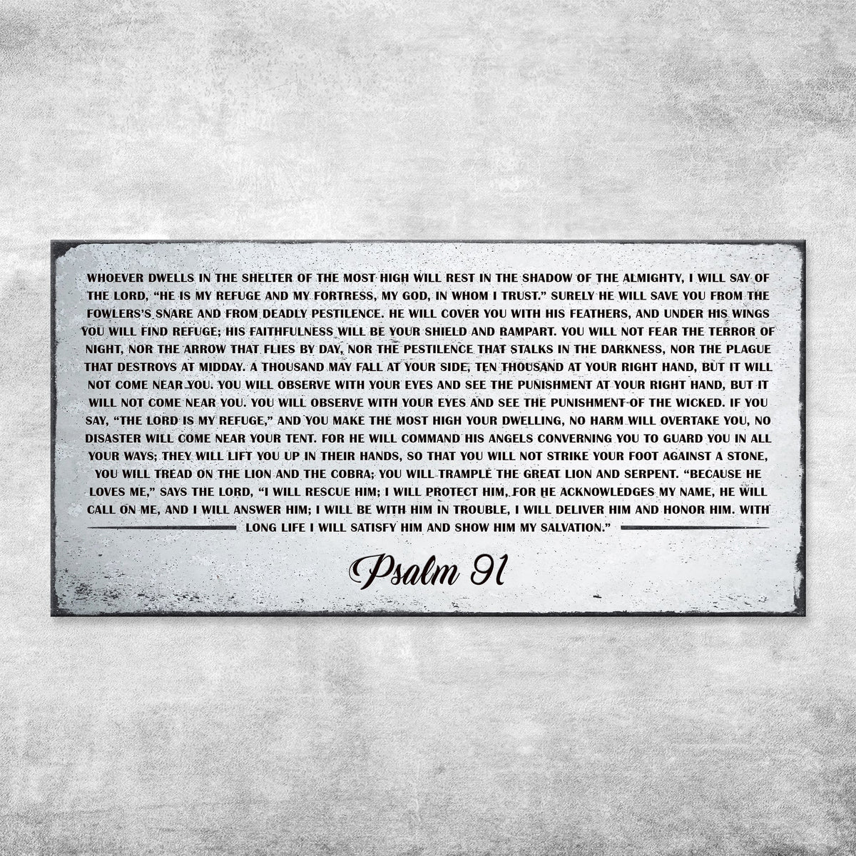 Psalm 91 - Whoever Dwells In The Shelter Of The Most High Sign IV by Tailored Canvases