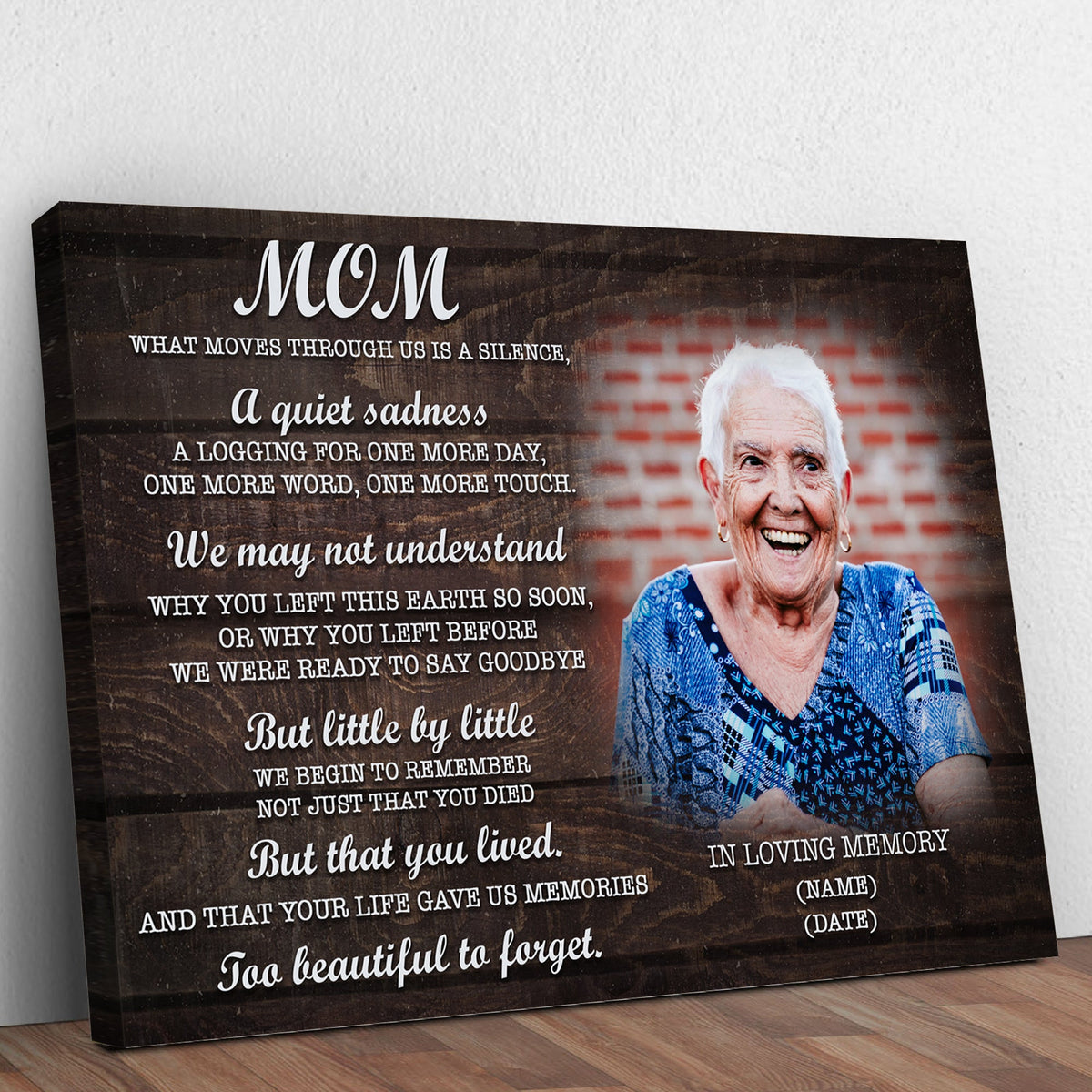 Mom, You're Too Beautiful To Forget Happy Mother's Day Sign by Tailored Canvases