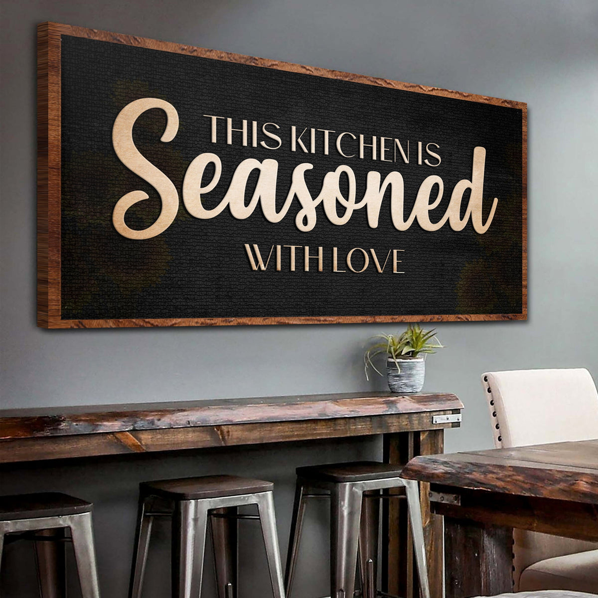 This Kitchen Is Seasoned With Love Sign by Tailored Canvases