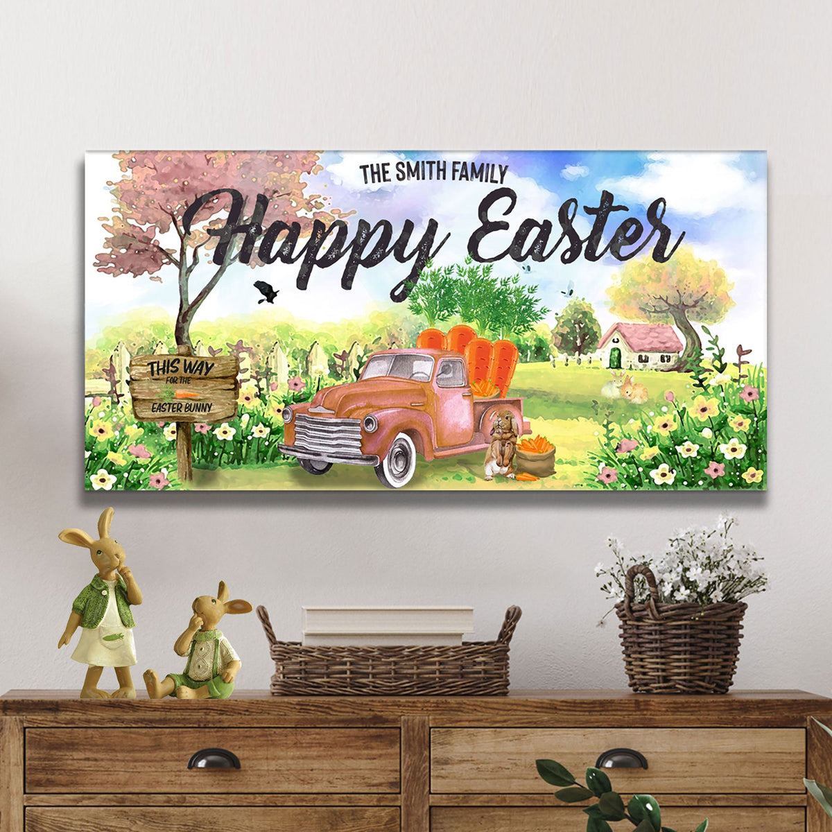 Family Happy Easter Sign by Tailored Canvases