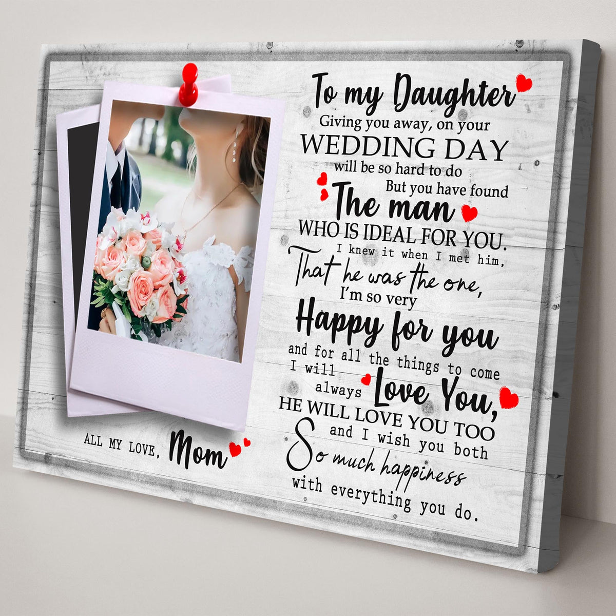 To My Daughter Marriage Message Sign by Tailored Canvases