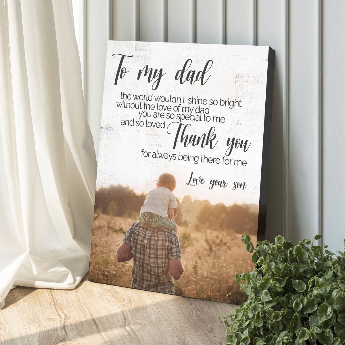 To My Dad Thank You Happy Father's Day Sign by Tailored Canvases