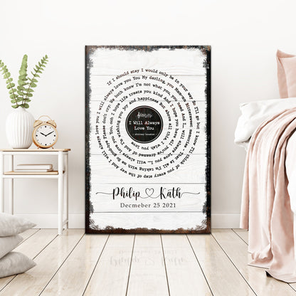 Song Lyrics Sign by Tailored Canvases