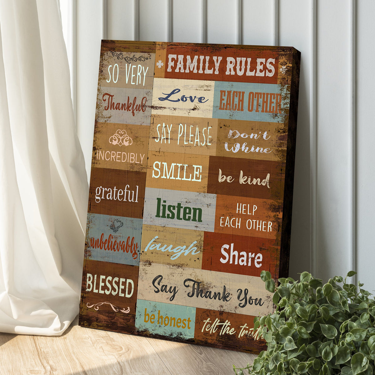 Family Rules Sign by Tailored Canvases