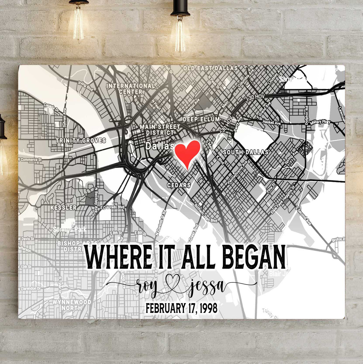 Couple Street Map Sign by Tailored Canvases