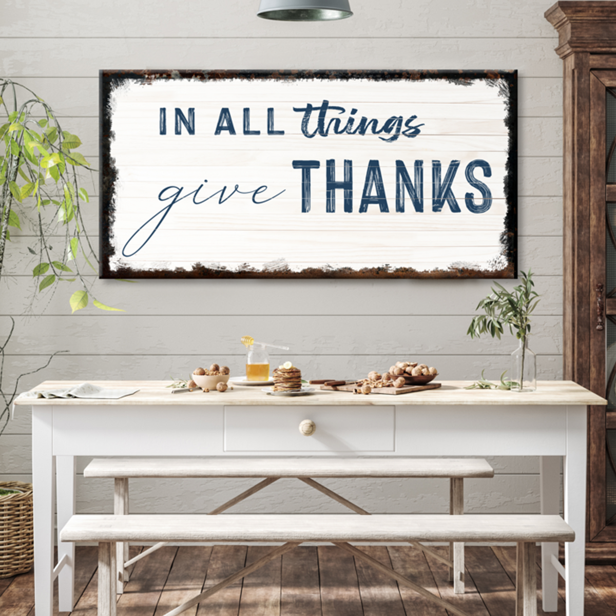 In All Things Give Thanks Sign II by Tailored Canvases