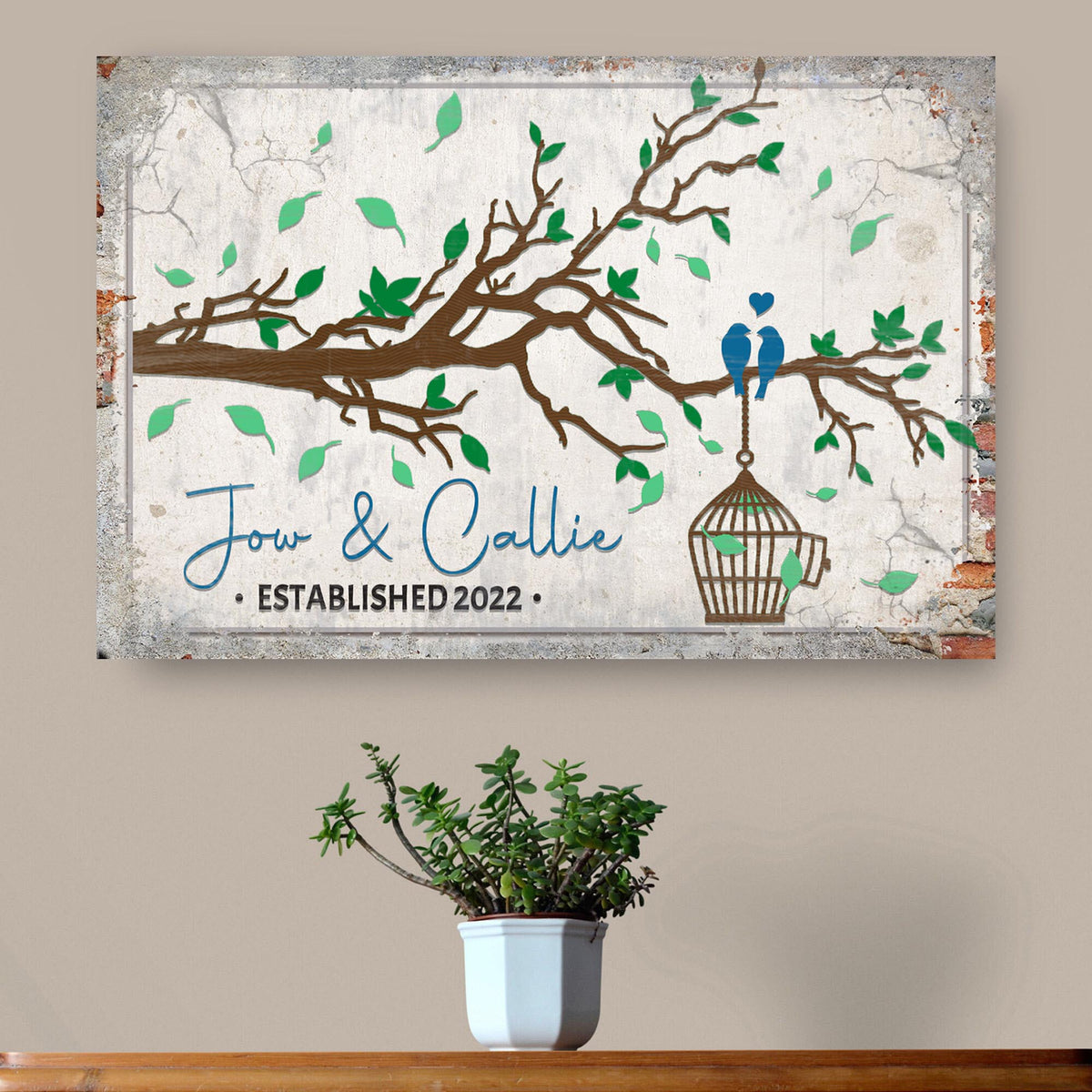 Love Birds Couple Sign by Tailored Canvases
