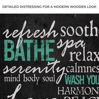 Refresh Soothe Bathe Bathroom Sign by Tailored Canvases