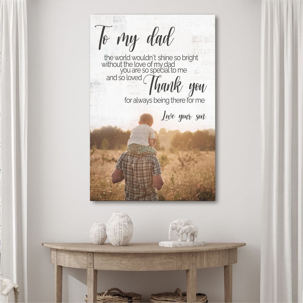 To My Dad Thank You Happy Father's Day Sign by Tailored Canvases