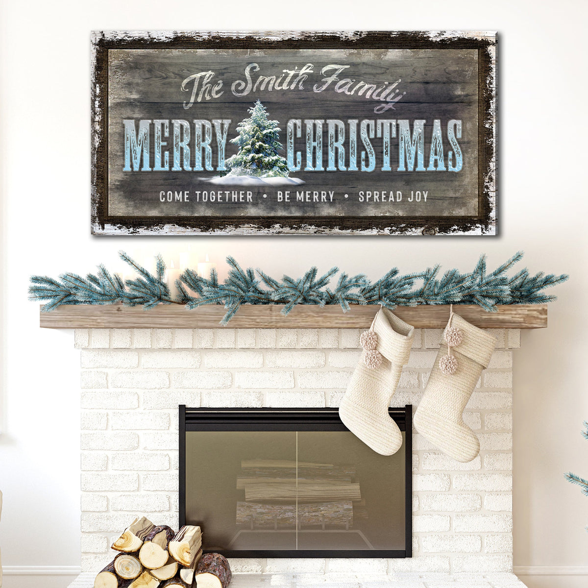 Merry Christmas Sign by Tailored Canvases