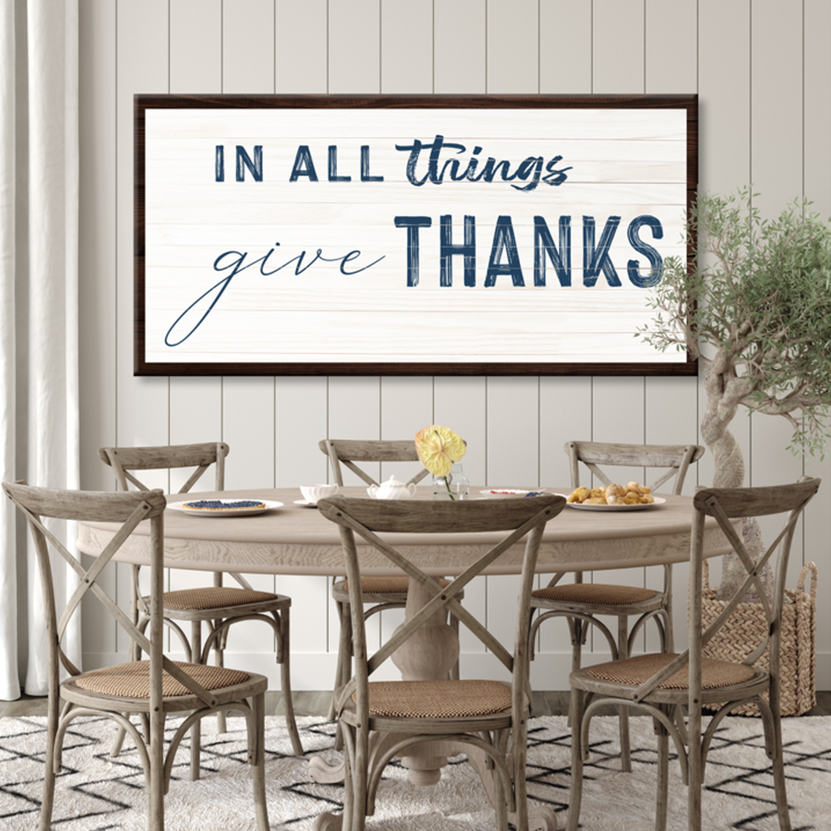 In All Things Give Thanks Sign II by Tailored Canvases