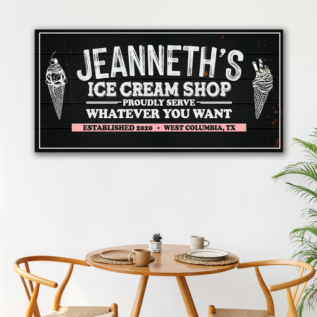 Ice Cream Shop Sign by Tailored Canvases