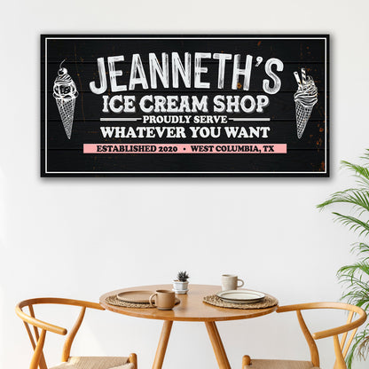 Ice Cream Shop Sign by Tailored Canvases