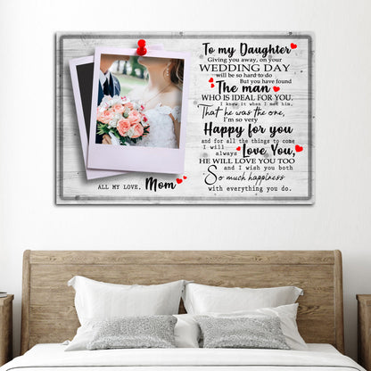 To My Daughter Marriage Message Sign by Tailored Canvases