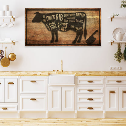Cow Butcher Kitchen Sign II by Tailored Canvases