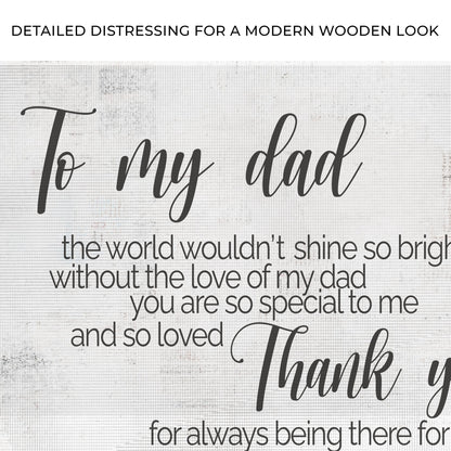To My Dad Thank You Happy Father's Day Sign by Tailored Canvases