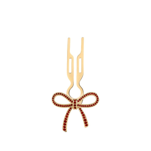 Fiona Franchimon No1 Hairpin Ribbon Siam Red with Gold Finish by Beauty Care Bag