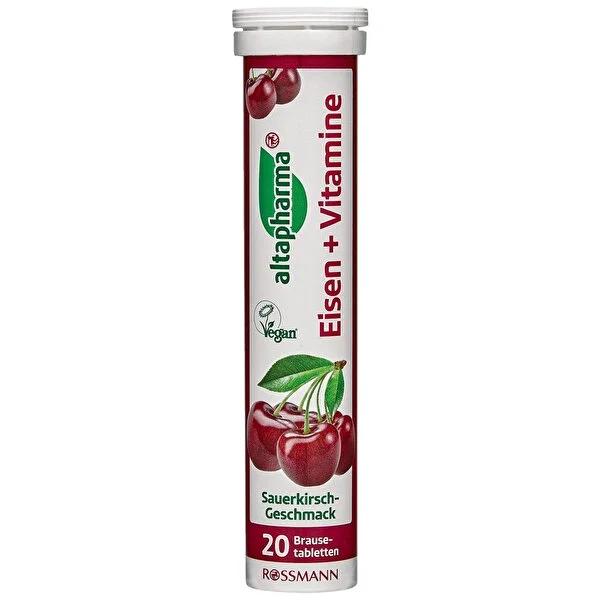 Altapharma Iron & Vitamin Dietary Supplement - 20 Effervescent Tablets, Vegan, Gluten-Free, Lactose-Free, Immune System Support by Beauty Care Bag
