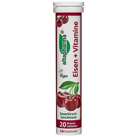 Altapharma Iron & Vitamin Dietary Supplement - 20 Effervescent Tablets, Vegan, Gluten-Free, Lactose-Free, Immune System Support by Beauty Care Bag