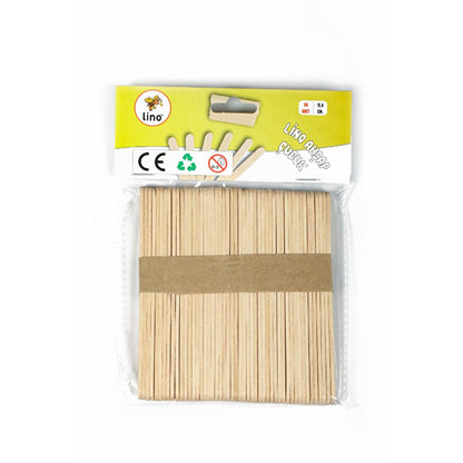 Lino Wooden Craft Sticks - 11cm Natural Color, 50 Pieces, Ideal for Crafts, DIY & Educational Activities by Beauty Care Bag