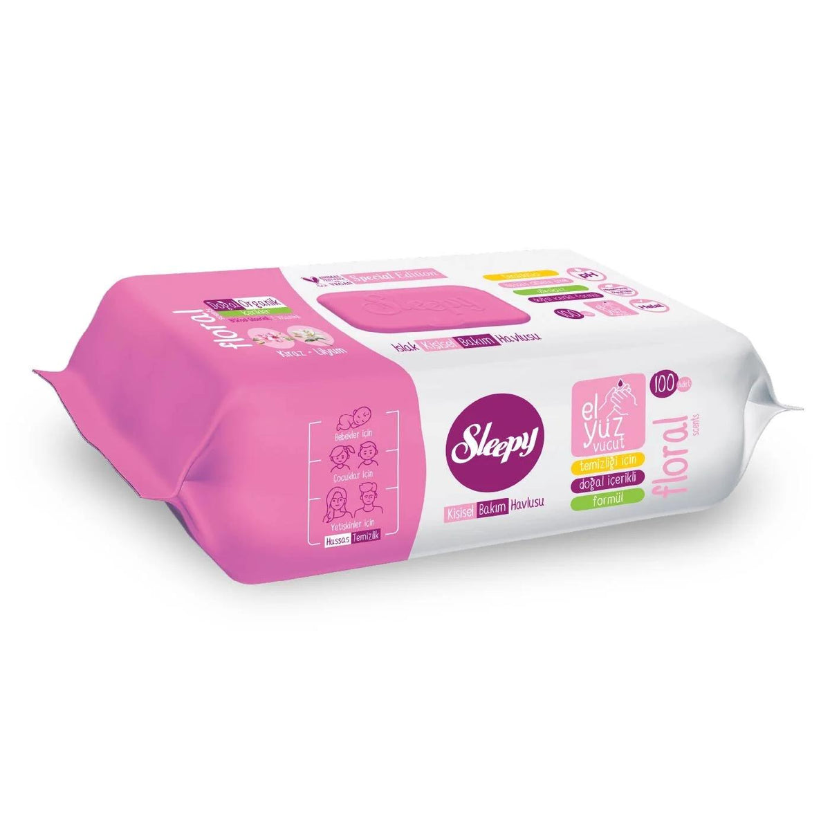 Sleepy Floral Personal Care Wet Wipes 100 Count by Beauty Care Bag