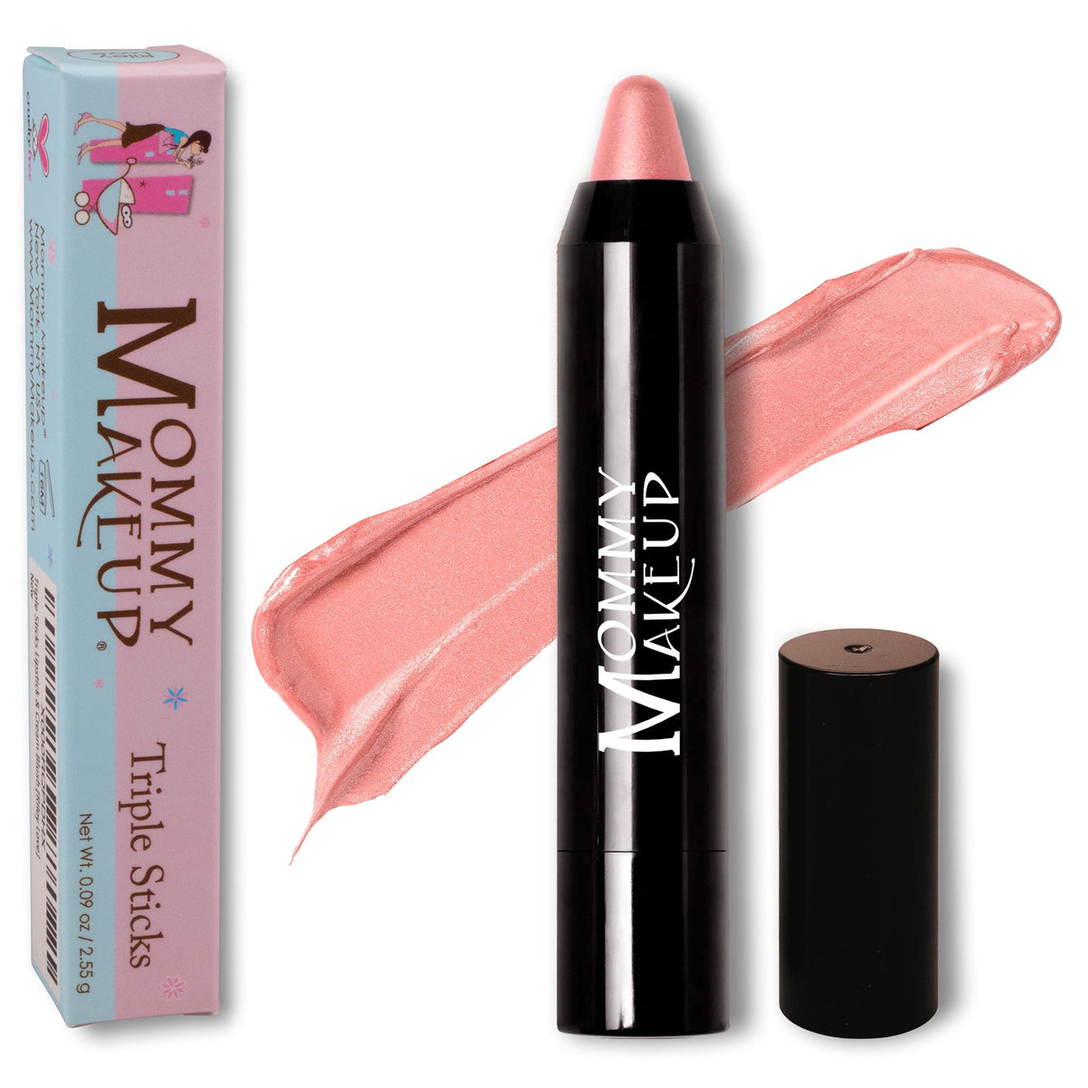Triple Sticks 3-in-1 lipstick and cream blush stick in Riley Love
