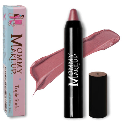 Triple Sticks 3-in-1 lipstick and cream blush stick in Daisy Glow
