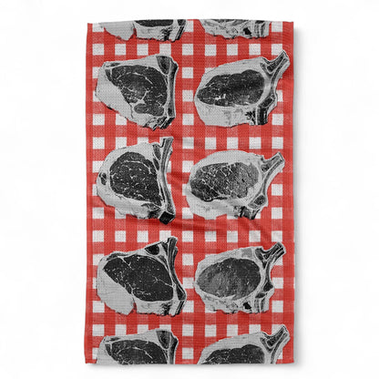 Butchers Meat Gingham Geometry Tea Towel by Rust & Cinder